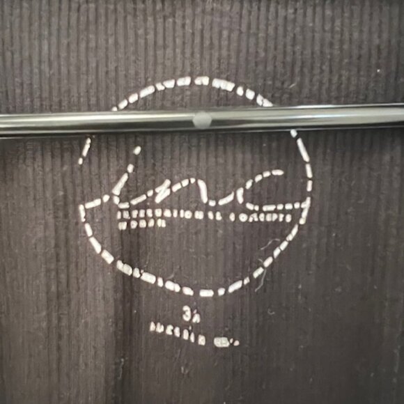 Open Front Cardigan - Black Minimalist feminine flowy dark romantic 3X soft knit - Picture 3 of 3